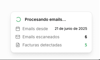 Severino procesando facturas en tiempo real